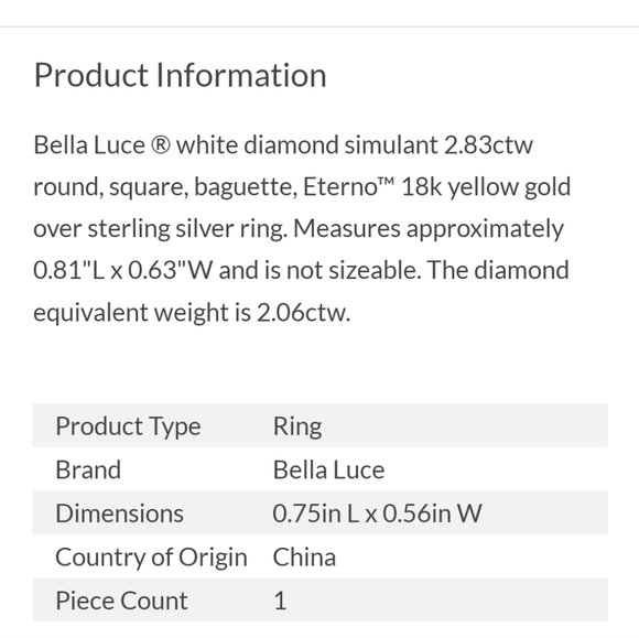 PRICE DROP -18k Gold and Cubic Zirconia Ring, 18k over silver, 925 NWOT - Picture 10 of 10